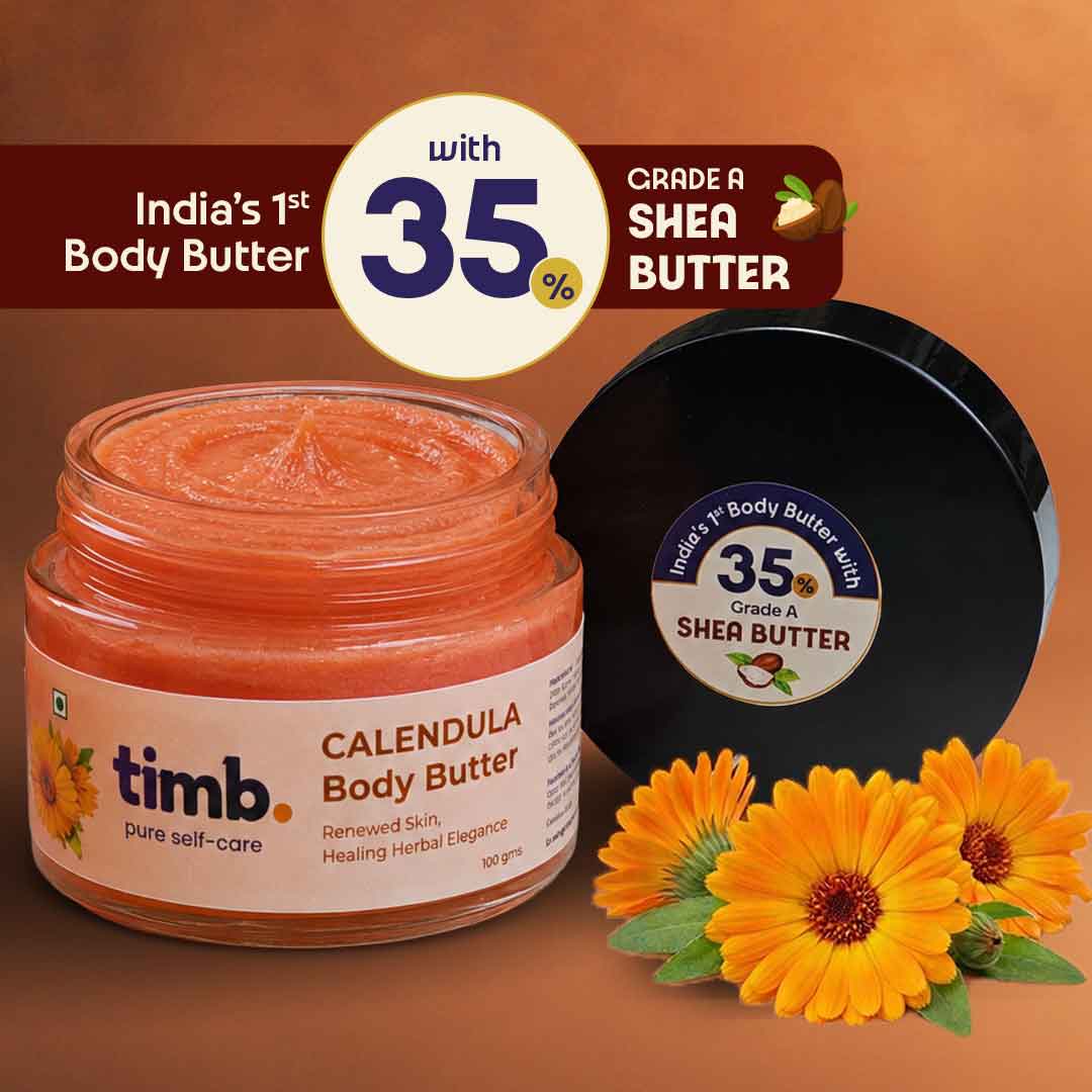 Calendula Body Butter with 35% Grade A Shea Butter | Deep Moisture & Soft Skin | 100gm