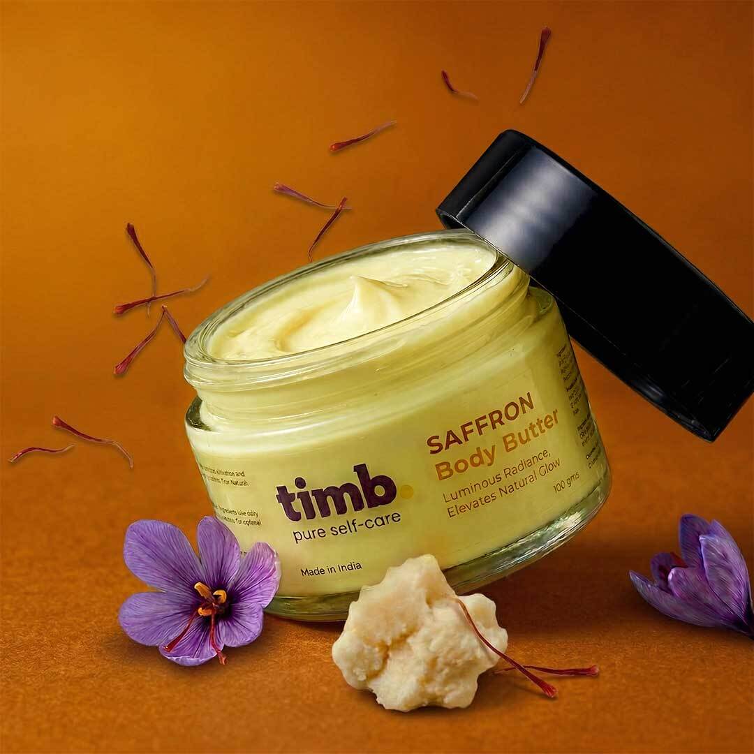 Saffron Body Butter with Shea | Aromatic Glow | Skin Moisturizer | Unisex | All Seasons | 100gm