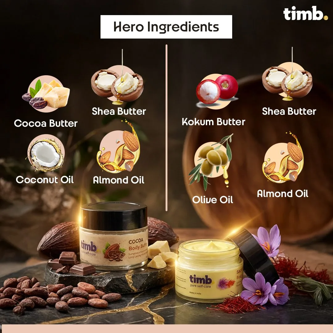 Calendula, Avocado, Cocoa, Saffron Body Butter | Dry Skin | Men & Women | All Seasons | 50gm Each - Image 2