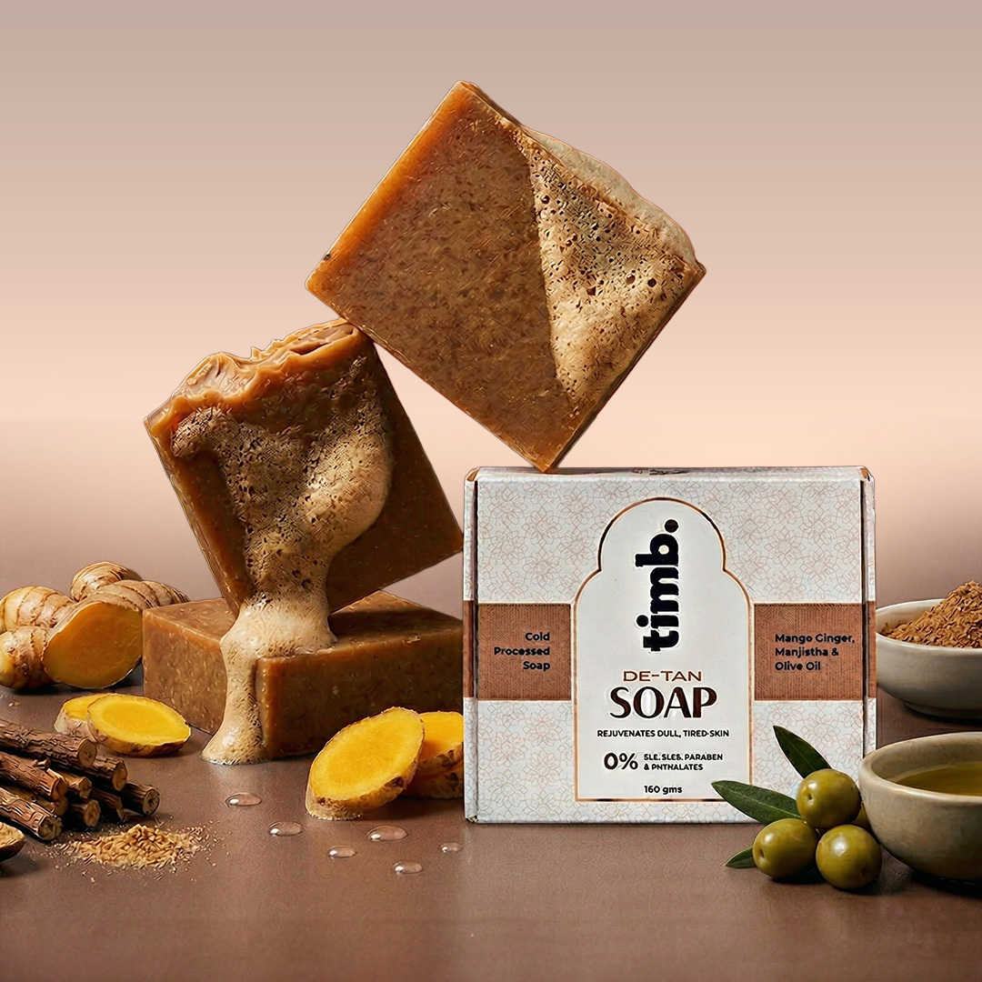 De-tan Bath Soap | Handmade Cold Processed | Brightens Skin & Fades Dark Spots | 100gms (Pack of 3)