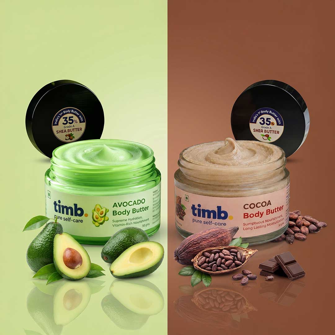Avocado & Cocoa Body Butter Duo with 35% Grade A Shea Butter | Deep Moisture | 50gm Each
