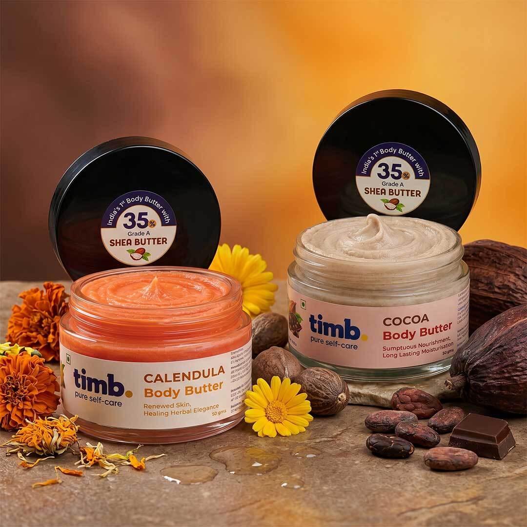 Calendula & Cocoa Body Duo with 35% Grade A Shea Butter | Deep Moisture | 50gm Each