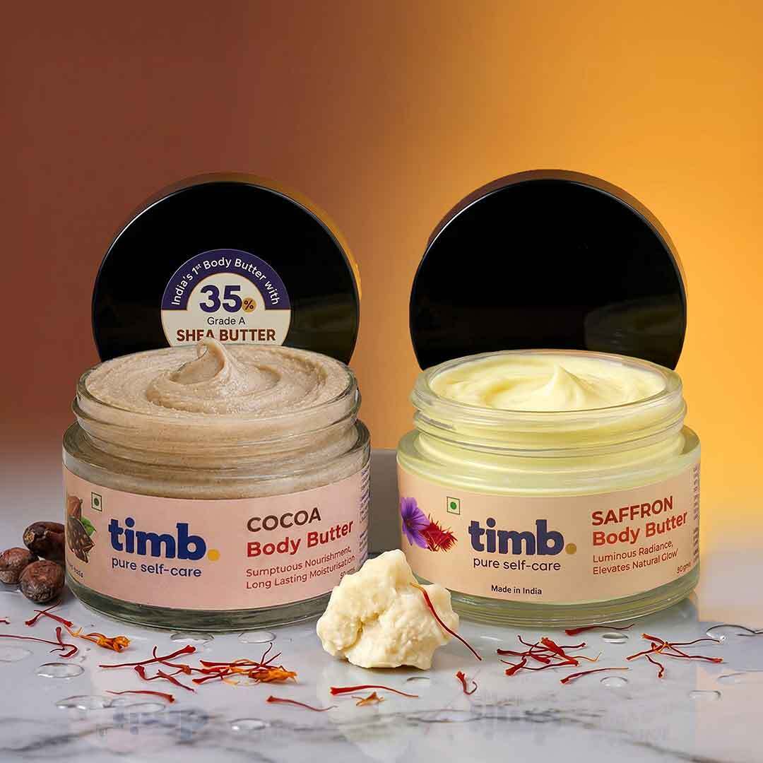Cocoa & Saffron Body Butter with Shea Butter | Dry Skin | Men & Women | All Seasons | 50gm Each